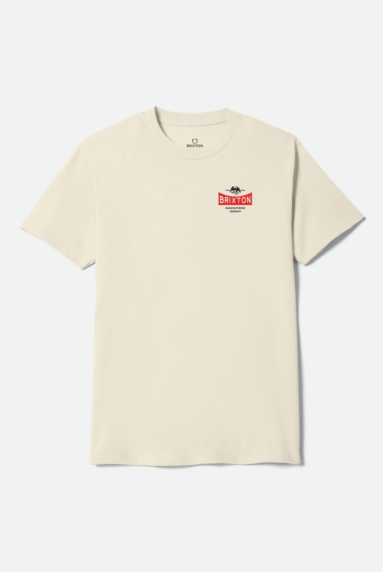 Men's Pinnacle Short Sleeve T-Shirt in the color Cream - Front Product Laydown Image