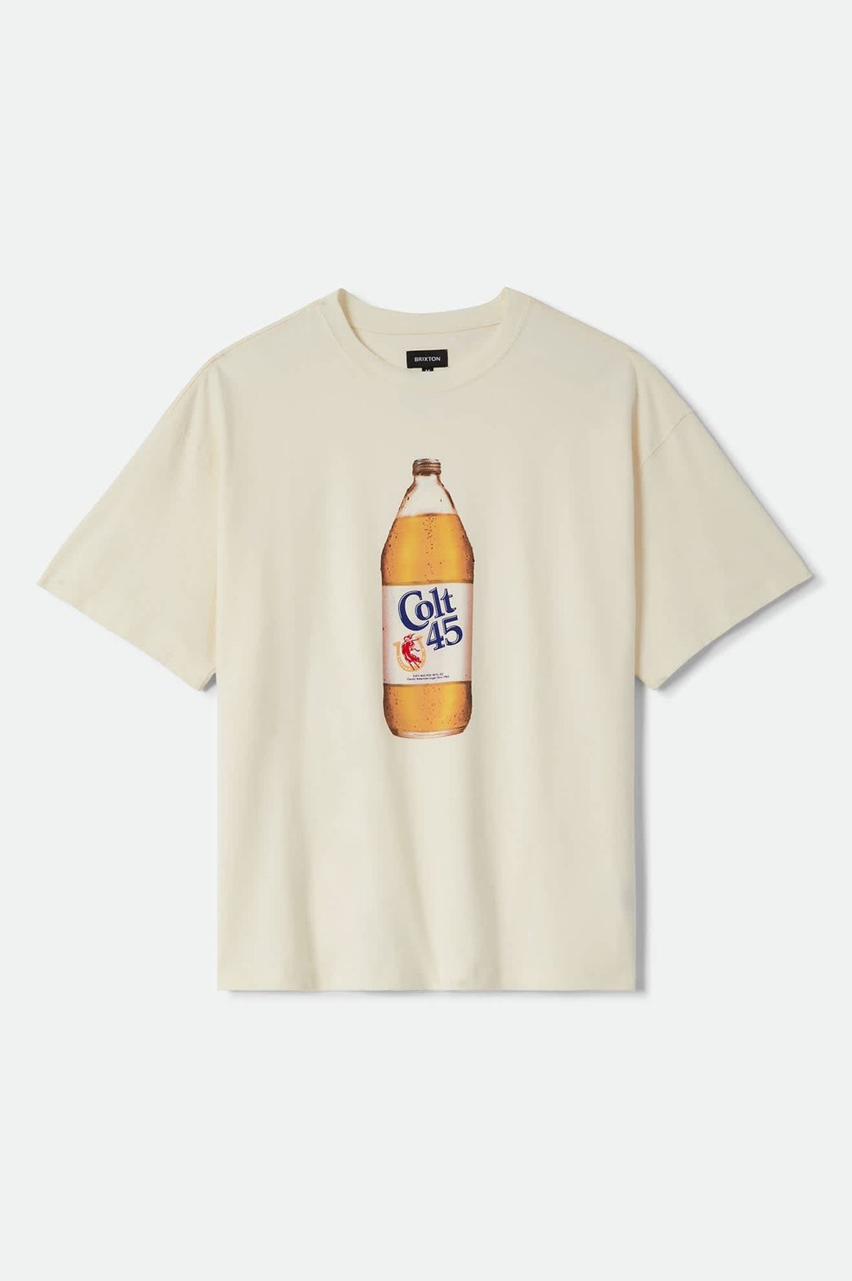 Men's Colt 45 Forty Oz Short Sleeve Oversized T-Shirt in the color Natural - Front Product Laydown Image