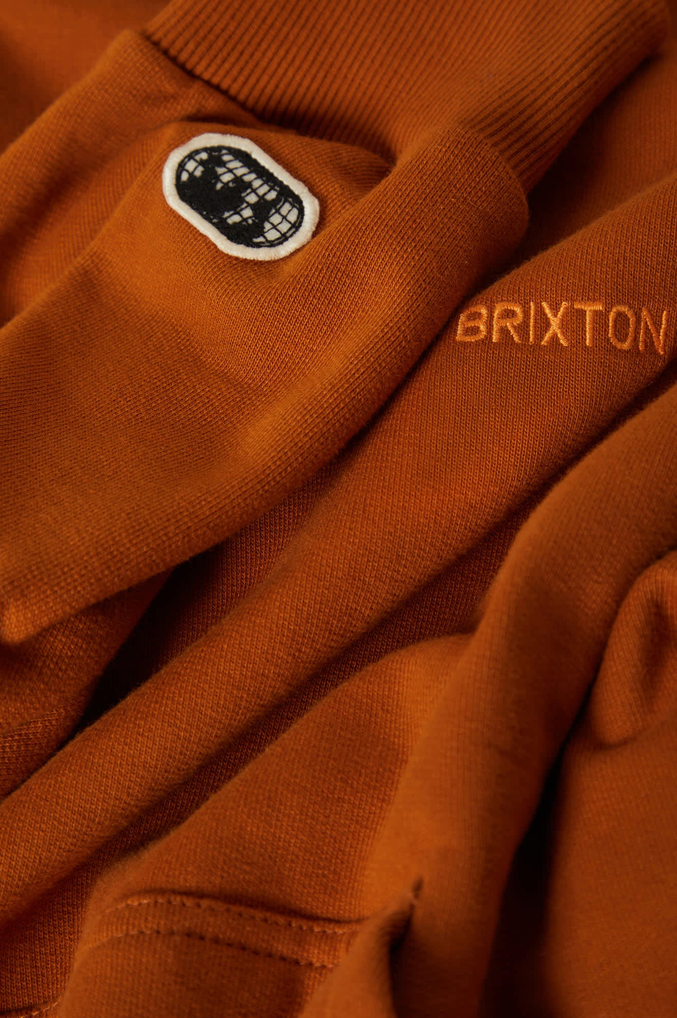 Men's Embroidered Heavyweight Hood in the color Rustic Caramel - Additional Laydown image