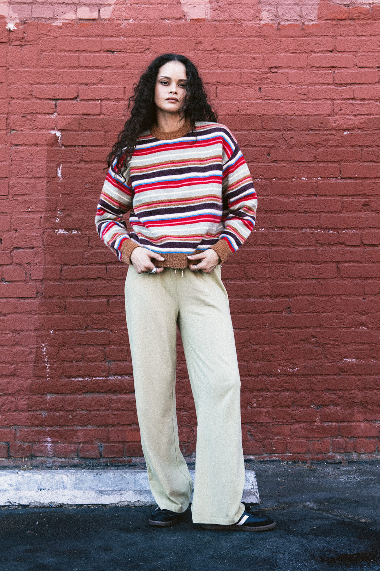 Women's Cozy Crew Sweater in the color Multi Stripe - Men's Lifestyle image