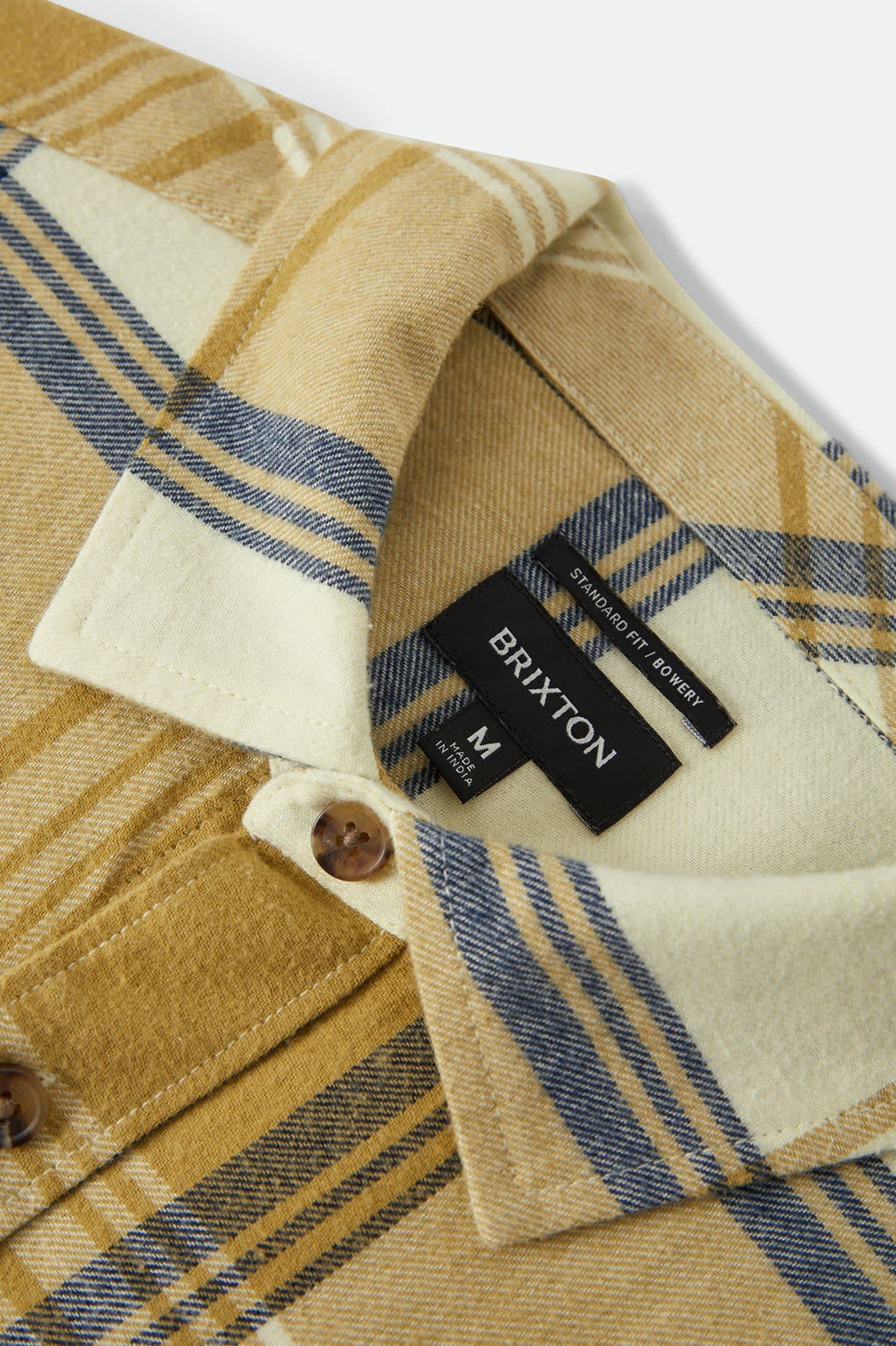 Men's Bowery Lightweight Ultra Soft Flannel in the color Yellow/Dusted Ochre - Additional Laydown image