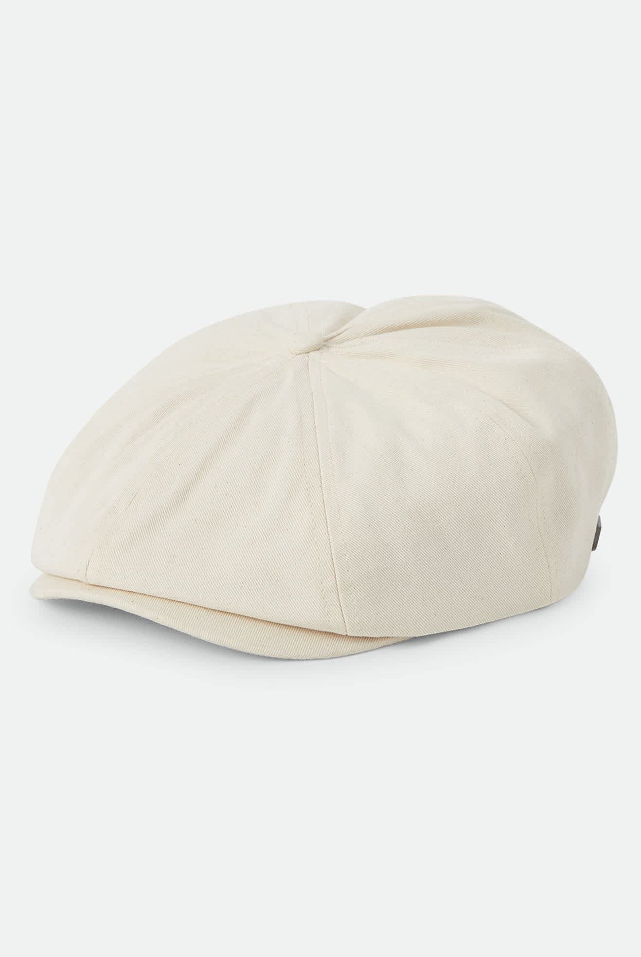Unisex Brood Newsboy Cap in the color Egret White - Front Product Laydown Image