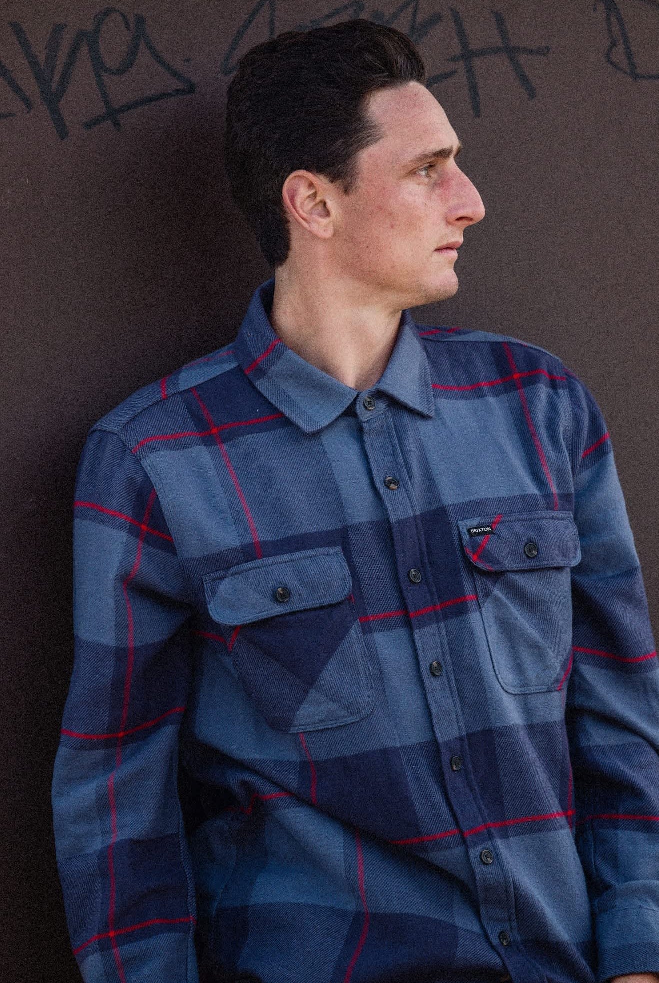 Men's Bowery Flannel in the color Bering Sea/Mood Indigo/Adrenaline Rush - Men's Lifestyle 2.0