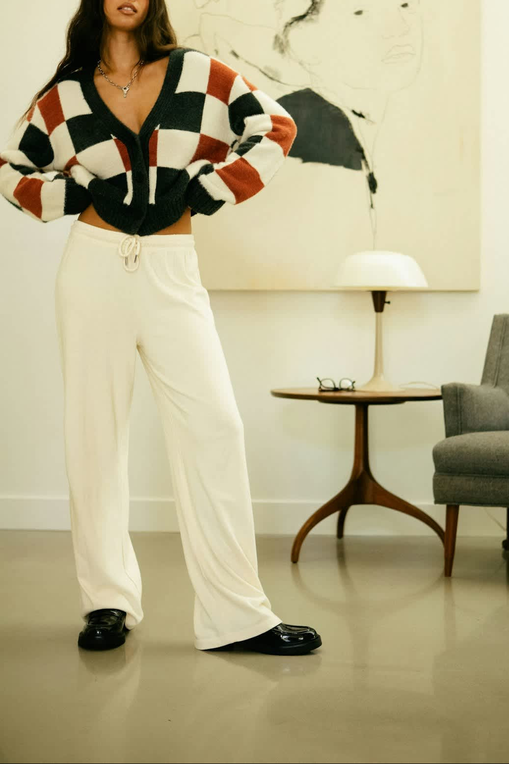 Women's Carefree Organic Garment Dye Lounge Pant in the color White Smoke - Men's Lifestyle image