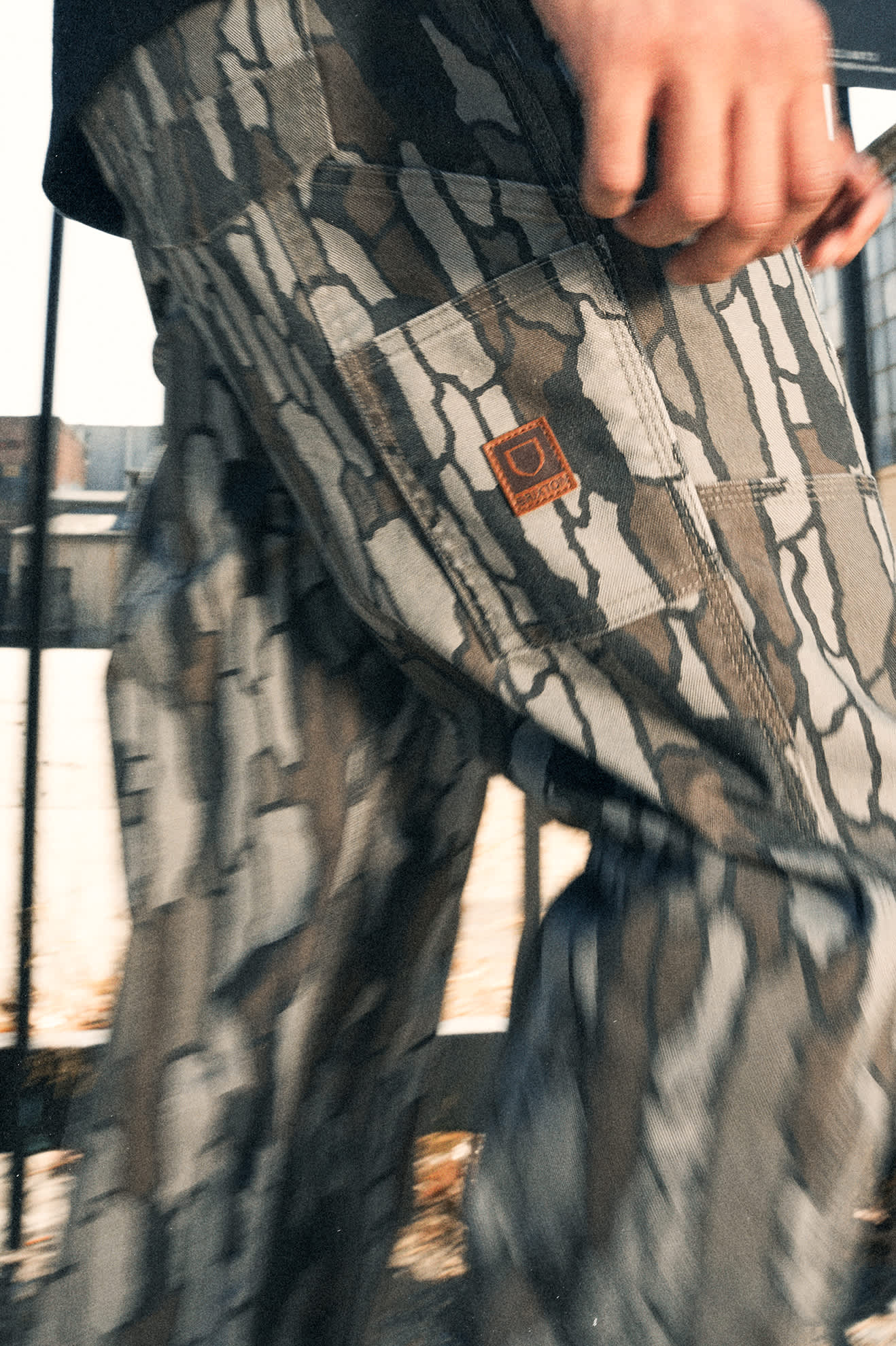 Men's Builders Carpenter Stretch Pant in the color Bark Camo - Men's Lifestyle image