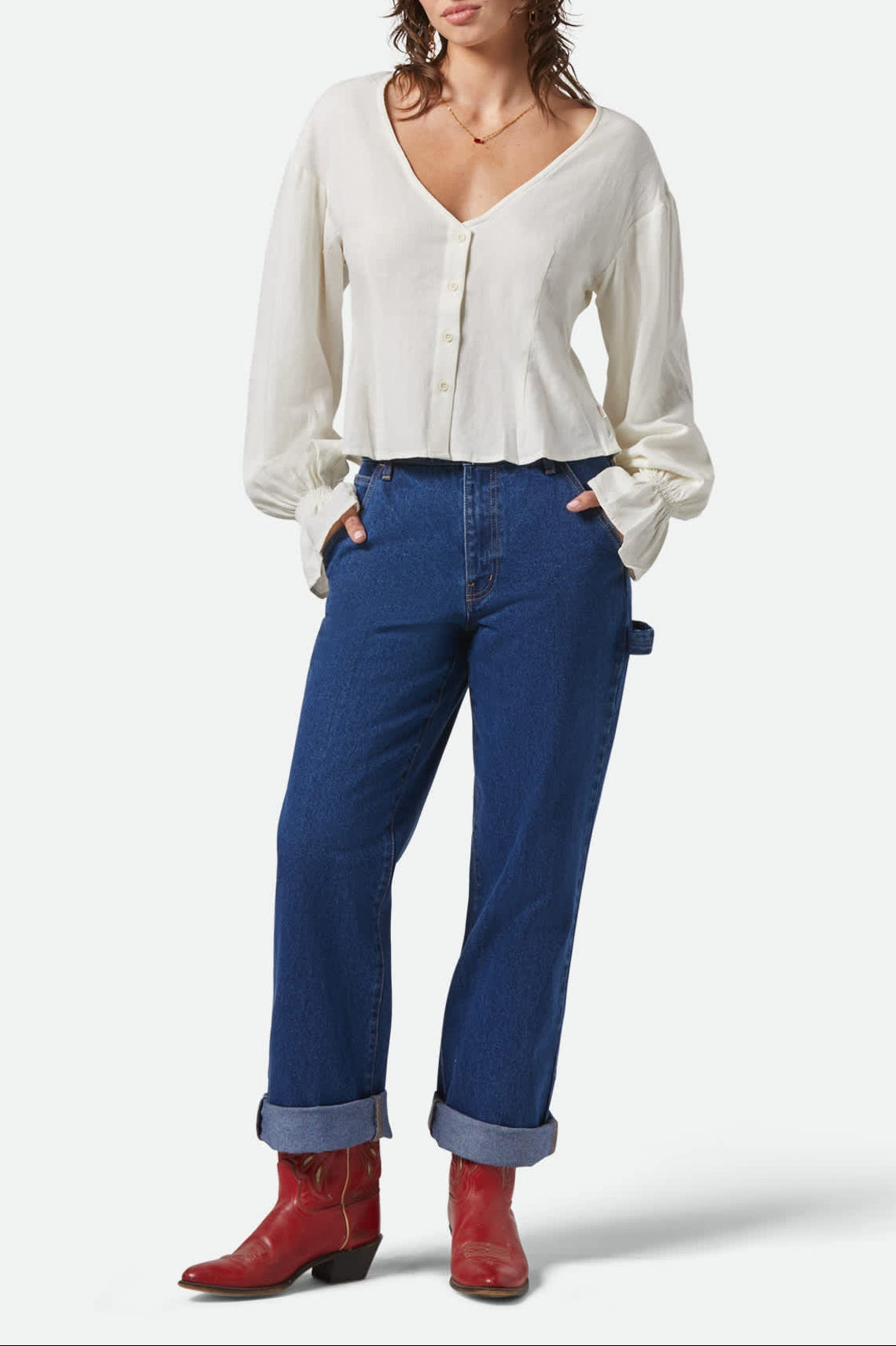 Women's The Meadow Blouse in the color Off White - Women's Featured View