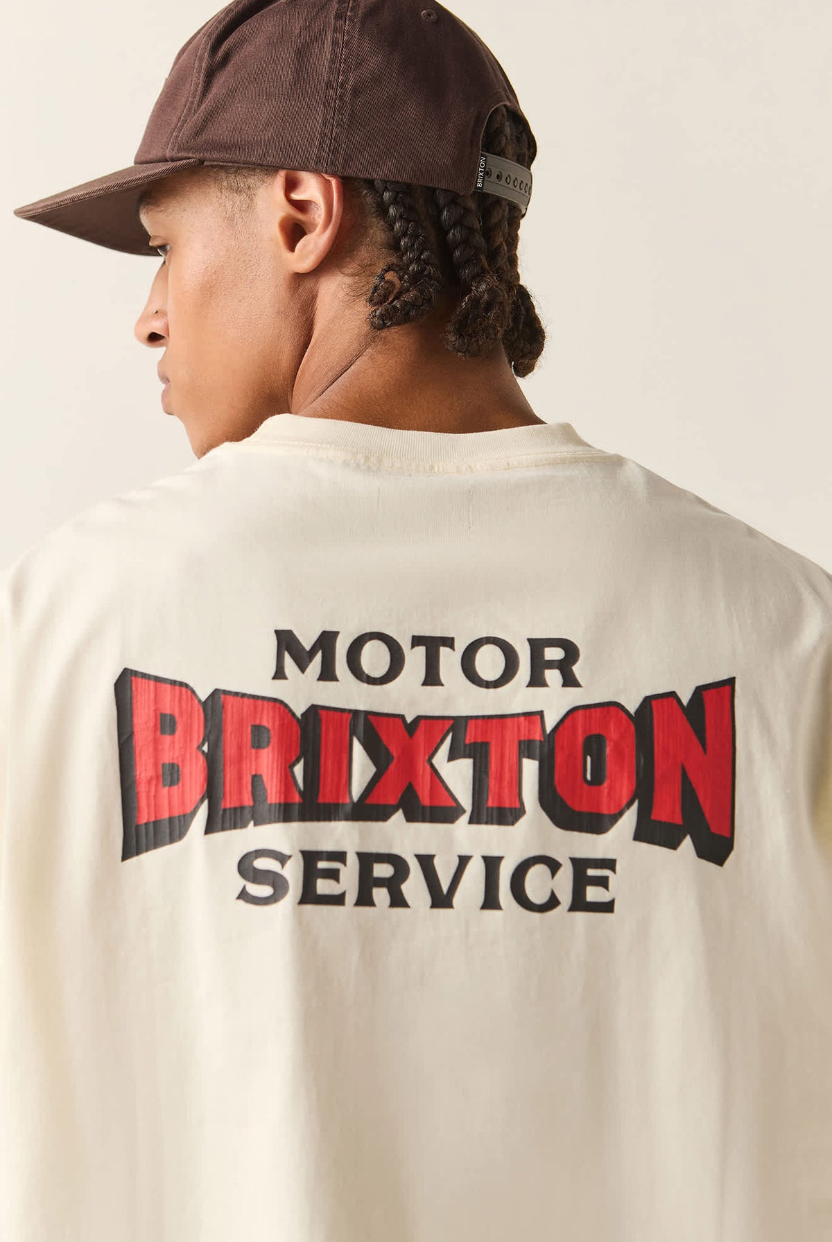 Men's Motorized Oversized T-Shirt in the color Cream - Additional Fit image