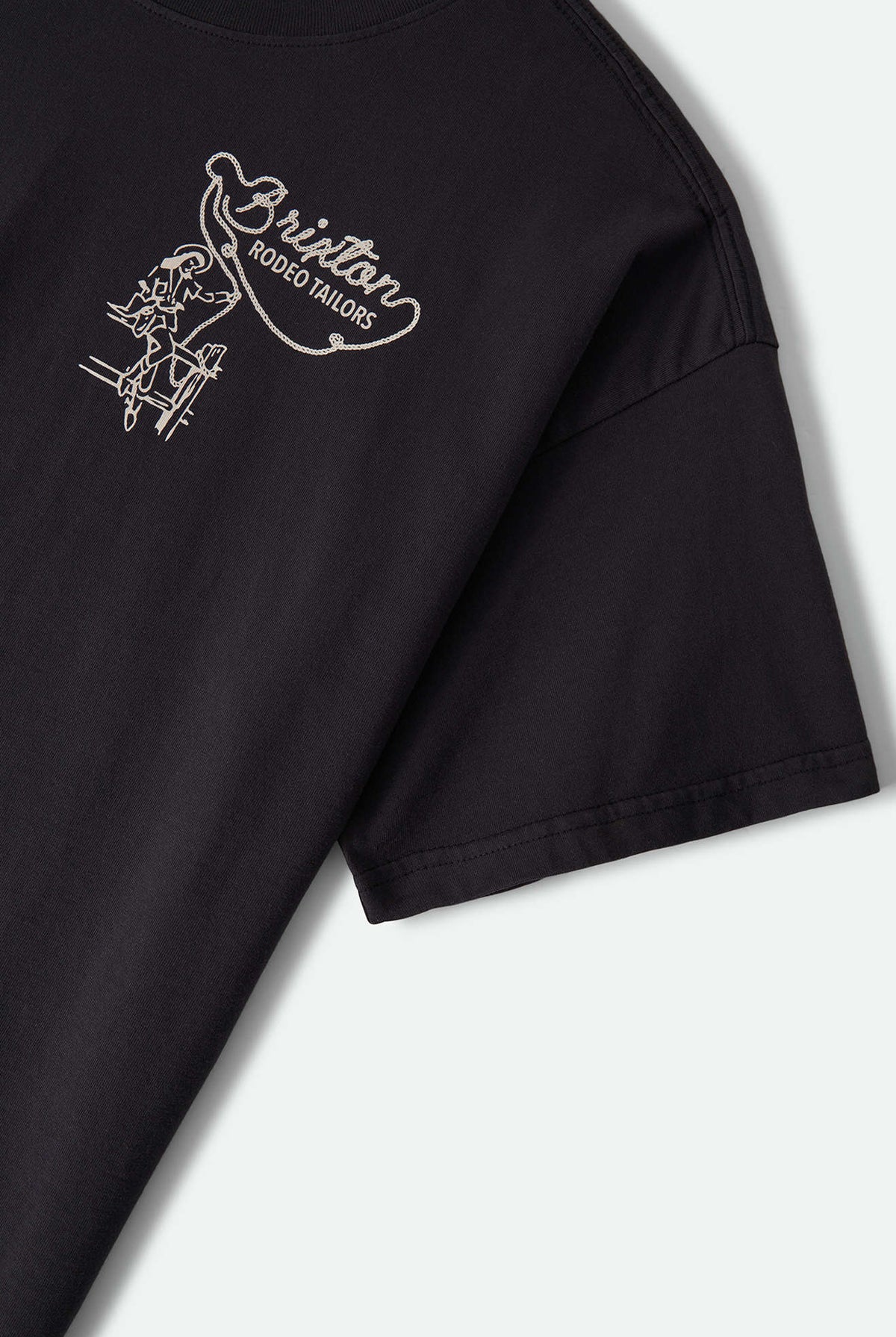 Women's Rodeo Trailors Boxy Crop T-Shirt in the color Black - Additional Laydown image