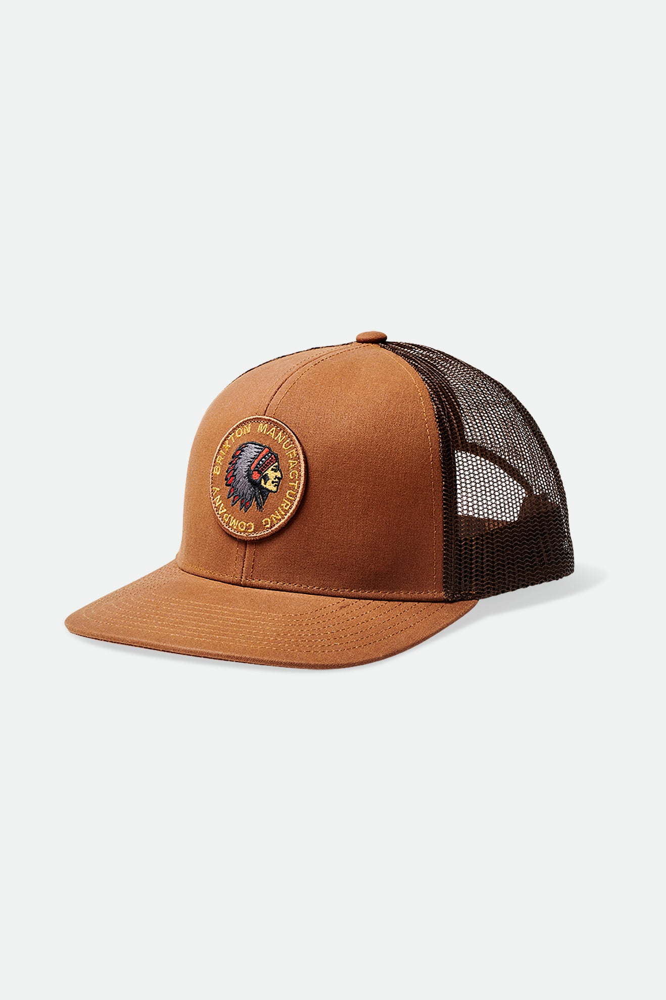 Unisex Rival Stamp Crossover MP Mesh Cap - Dark Caramel - Front Side