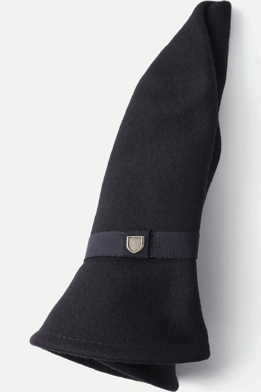 Brixton Unisex Messer Packable Fedora - Black/Black | Extra Shot