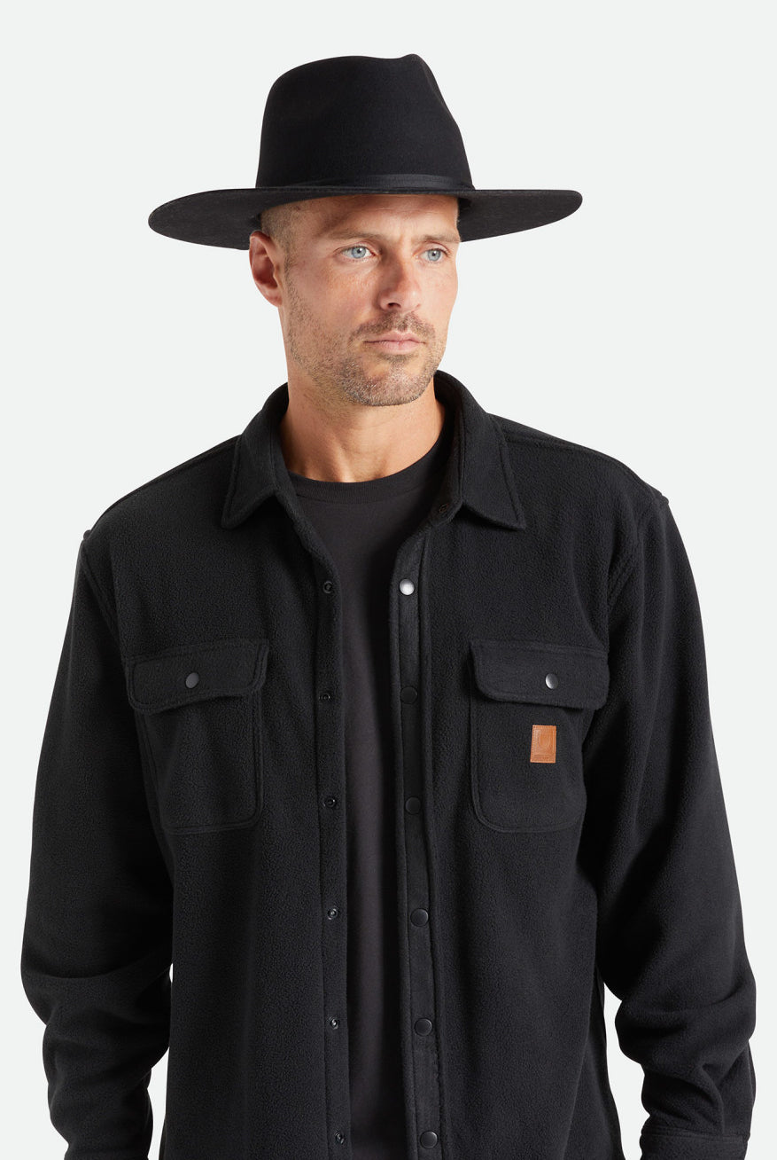 Brixton Unisex Cohen Cowboy Hat - Black | Front fit