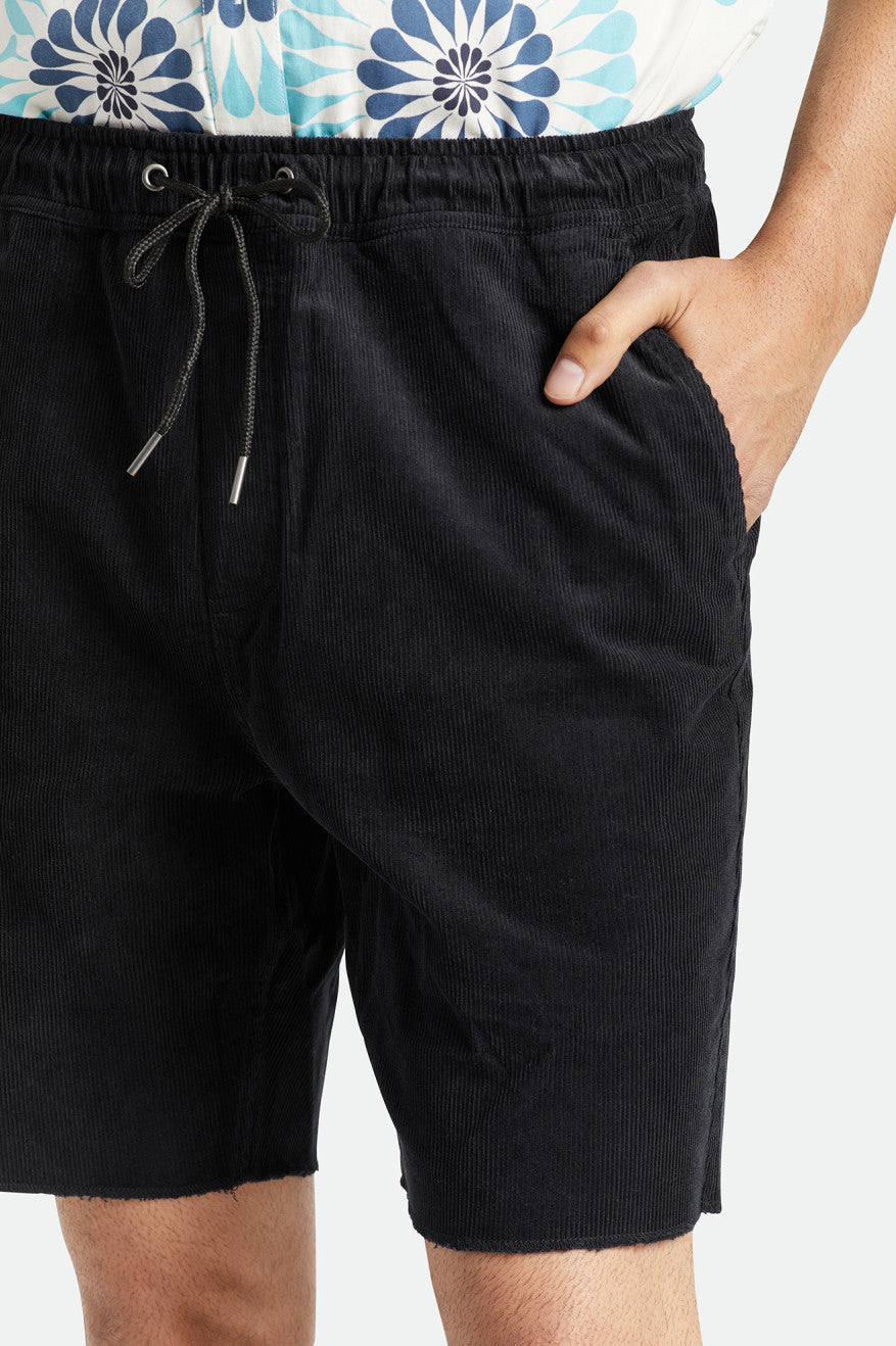 Men's Fit, Extra Shot | Madrid II Corduroy Short 8" - Black Cord