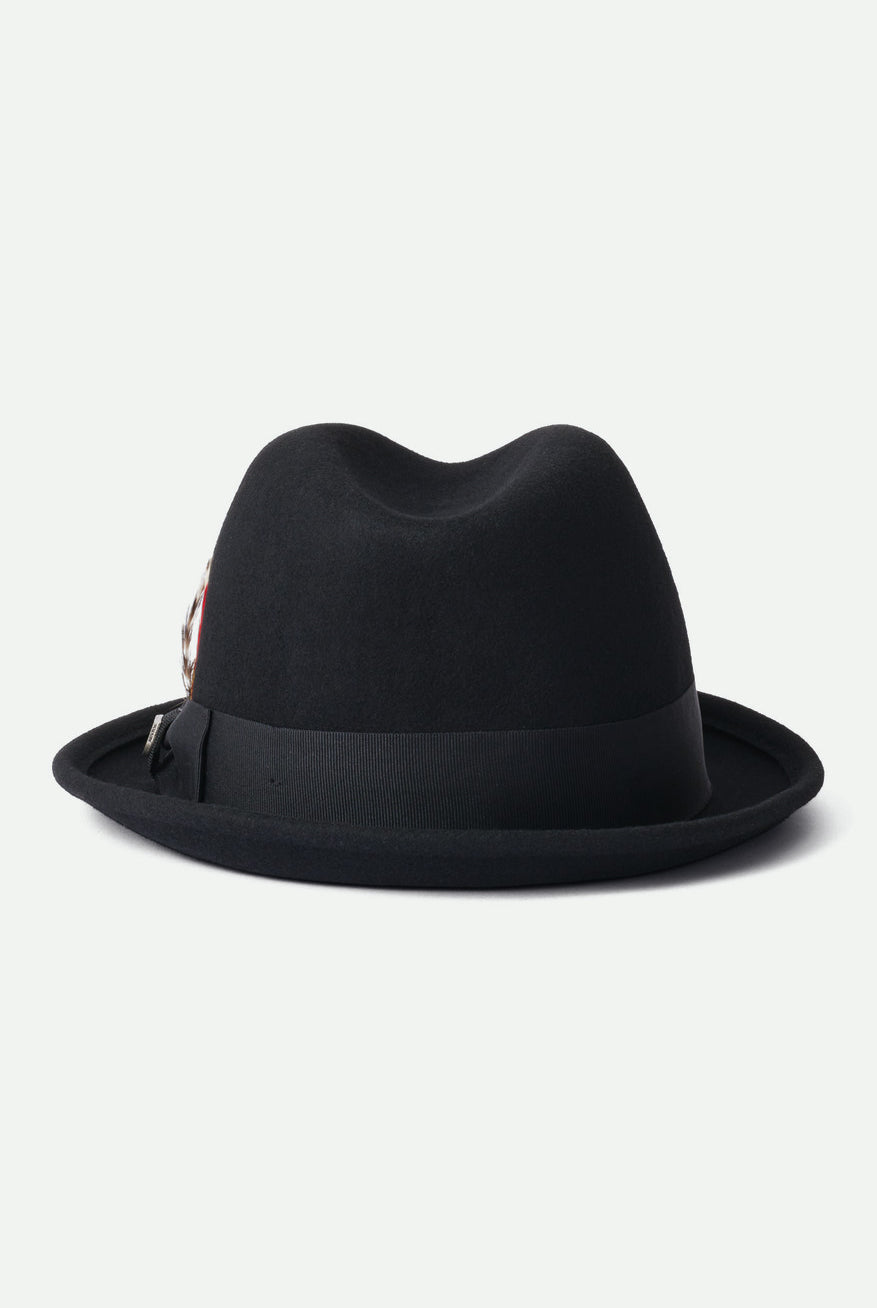Brixton Unisex Gain Fedora - Black | Back