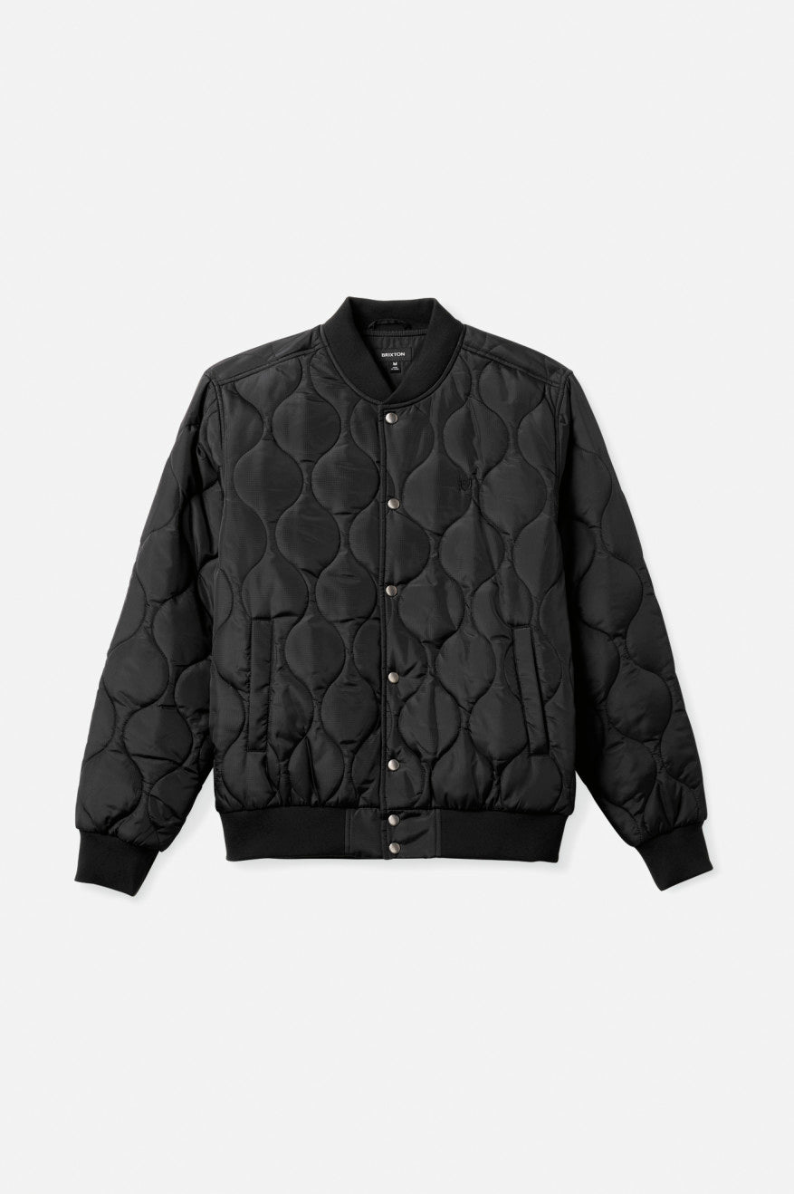 Brixton Men's Dillinger Quilted Bomber Jacket - Black | Profile