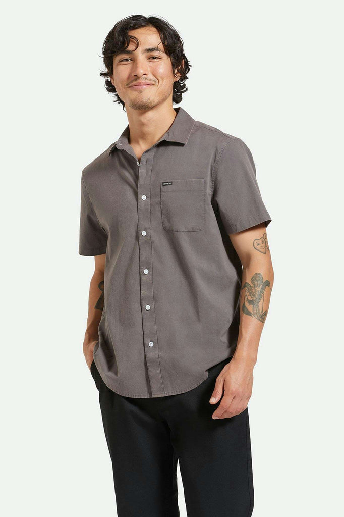 Men's Fit, front | Charter Sol Wash S/S Woven Shirt - Charcoal Sol Wash