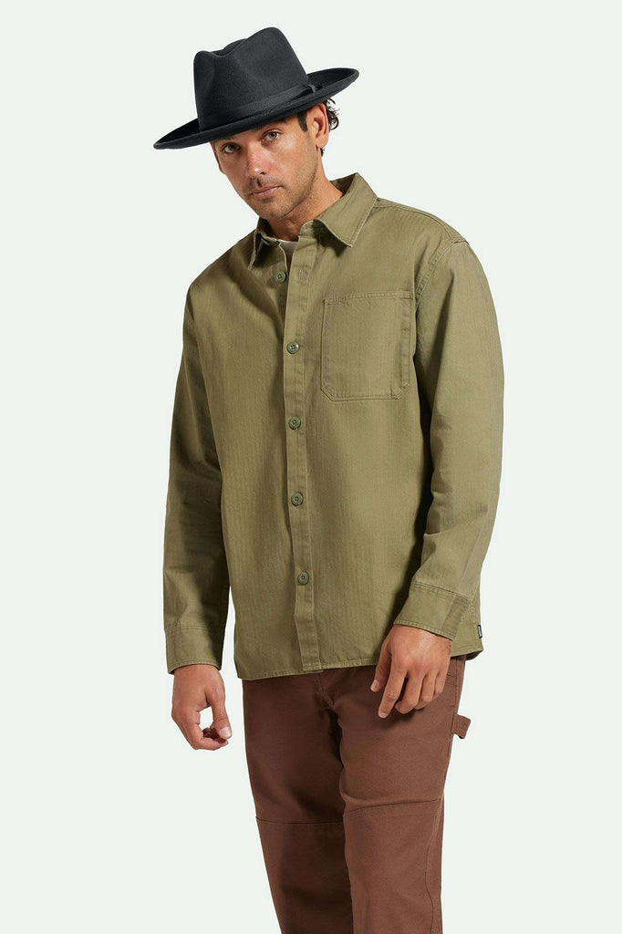 Men's Lifestyle 1 | Selden L/S Overshirt - Olive Surplus Worn Wash