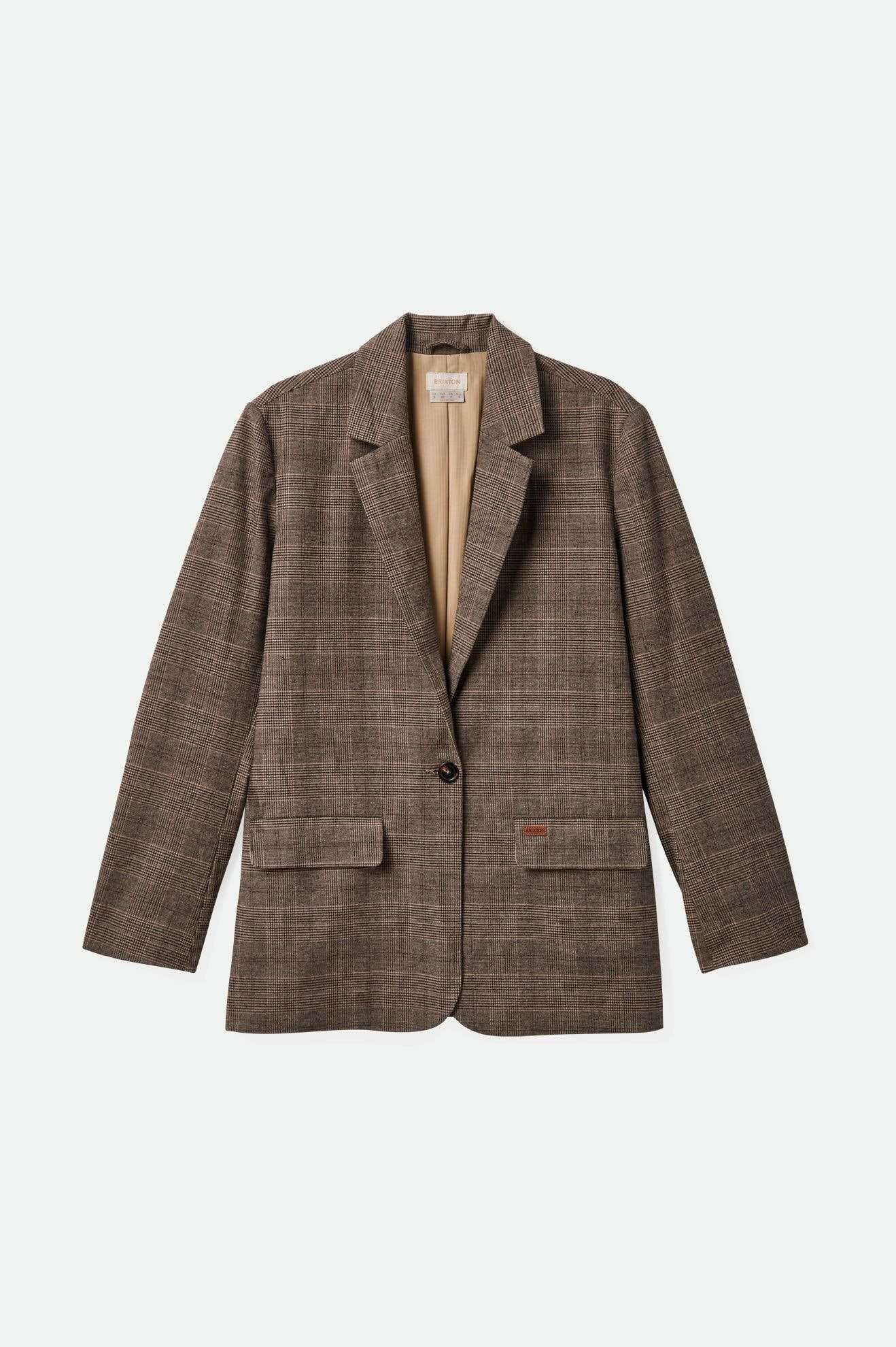 Brixton Women's Manhattan Blazer - Brown/Cream Houndstooth | Main