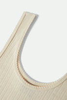 Women's Pointelle Slim Fit Tank in the color Off White - Additional Laydown image