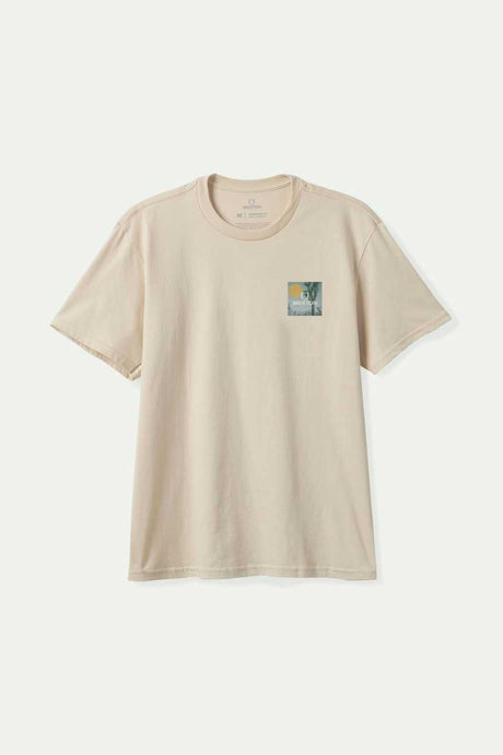 Brixton Men's Alpha Square S/S Standard T-Shirt - Cream/Off White/Gold | Profile