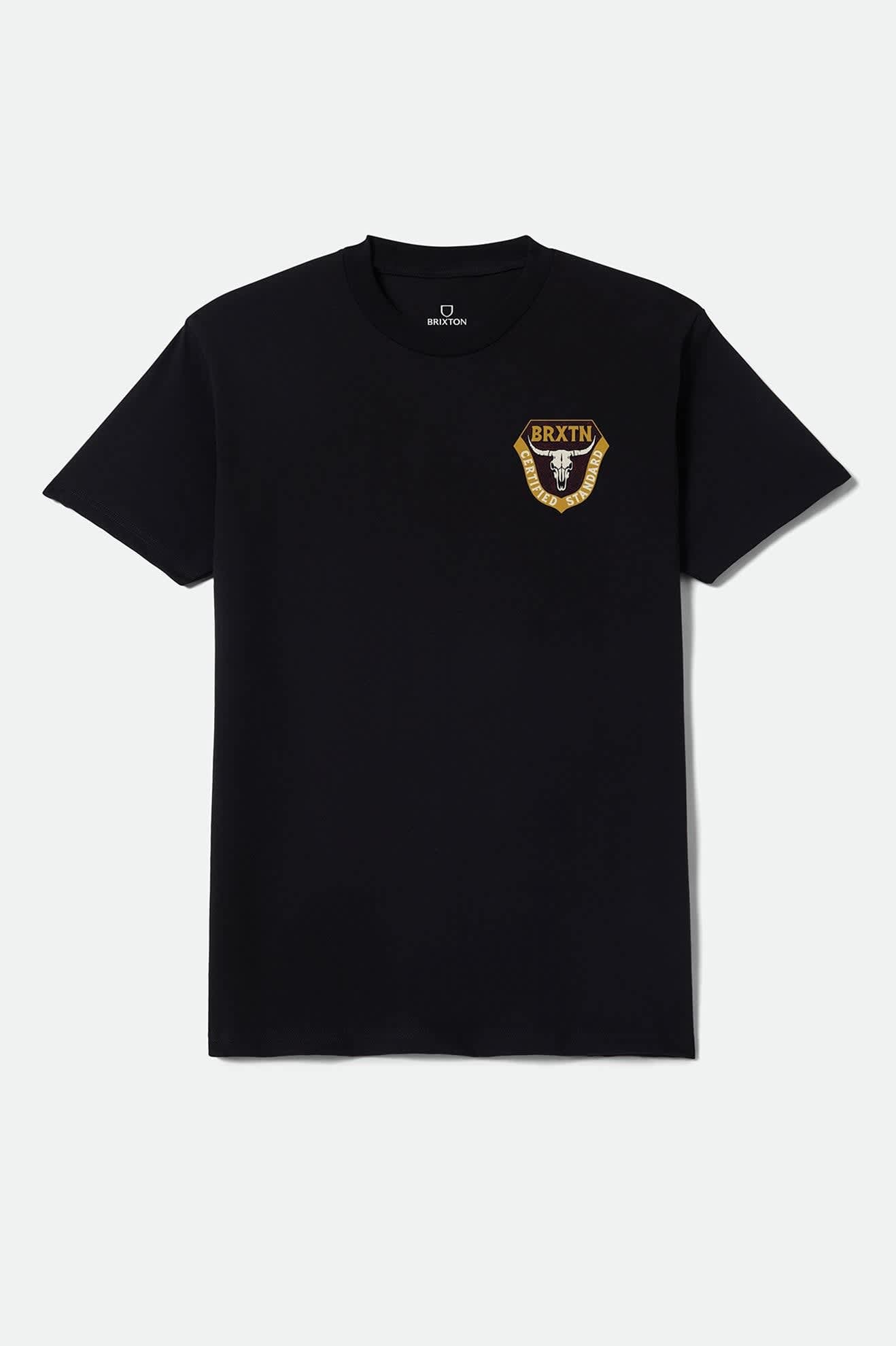 Men's Fraser Standard T-Shirt in the color Black - Front Product Laydown Image