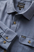 Brixton Men's Bowery Lightweight Ultra Soft L/S Flannel - Flint Stone Blue | Extra Shot