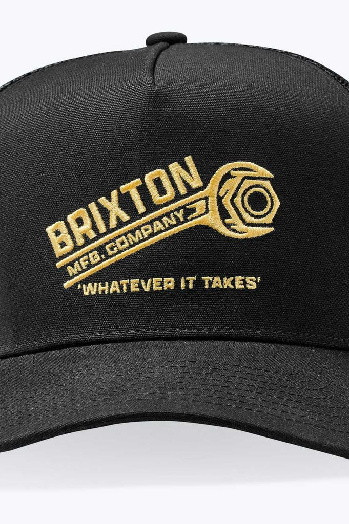 Brixton Men's Wrench Netplus Trucker Hat - Black/Black | Extra Shot