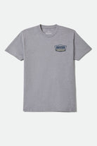 Men's Regal Standard T-Shirt in the color Heather Grey/Navy - Front Product Laydown Image