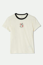 Women's Aces Fitted Crew T-Shirt in the color Off White/Black - Front Product View
