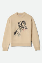 Women's Brixton Ranching Club Crew Sweater in the color Whitecap - Front Product View