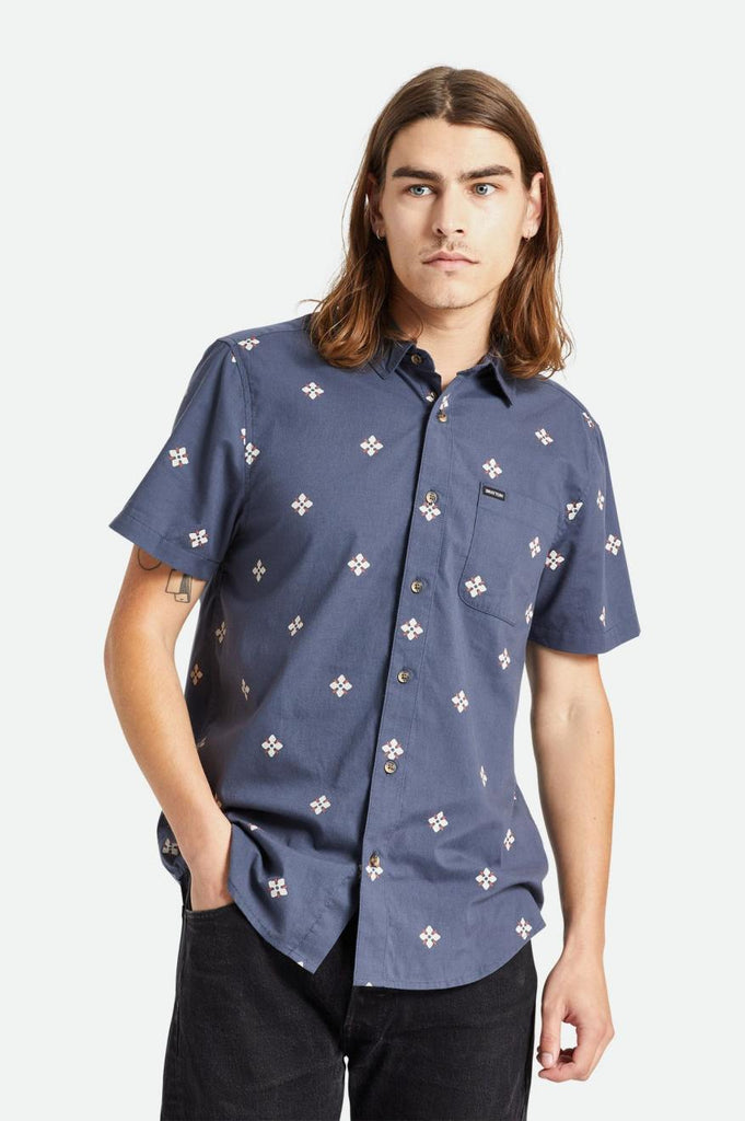 Brixton Charter Print S/S Woven Shirt - Ombre Blue Bandana Floral