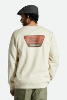 Men's Fit, Back View | Linwood Crew - Whitecap/Terracotta/Sepia