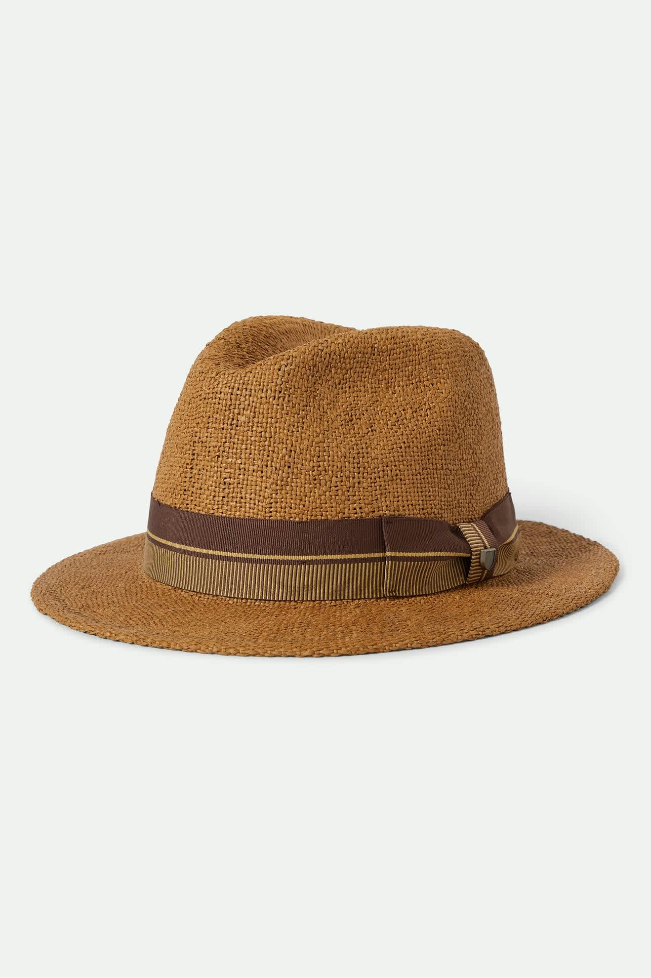 Unisex Roma Straw Fedora in the color Coffee - Front Product View