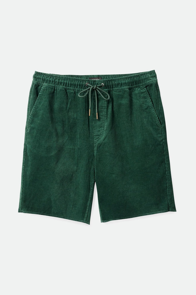 Brixton Men's Madrid II Corduroy Short 5" - Trekking Green Cord | Profile