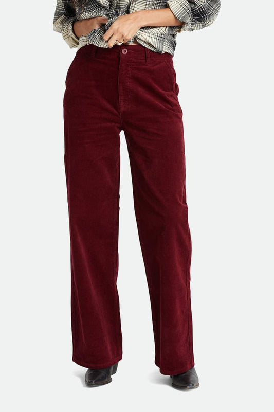 Victory Full Length Wide Leg Pant Dark Burgundy – Brixton Australia