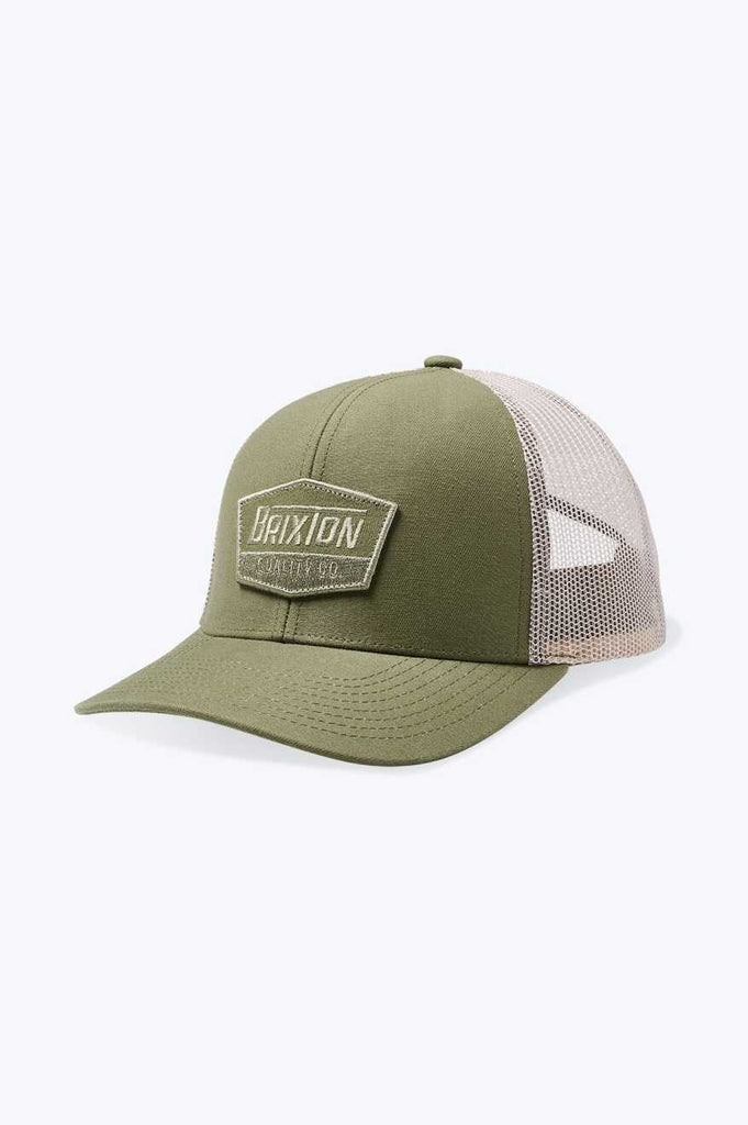 Brixton Men's Regal Netplus Trucker Hat - Olive Surplus/Sand | Profile