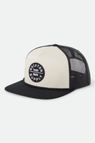 Unisex Oath Trucker Hat in the color Whitecap/Black - Front Product Laydown Image