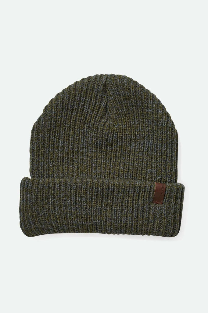 Brixton Unisex Marled Chunky Beanie - Military Olive/Charcoal | Main