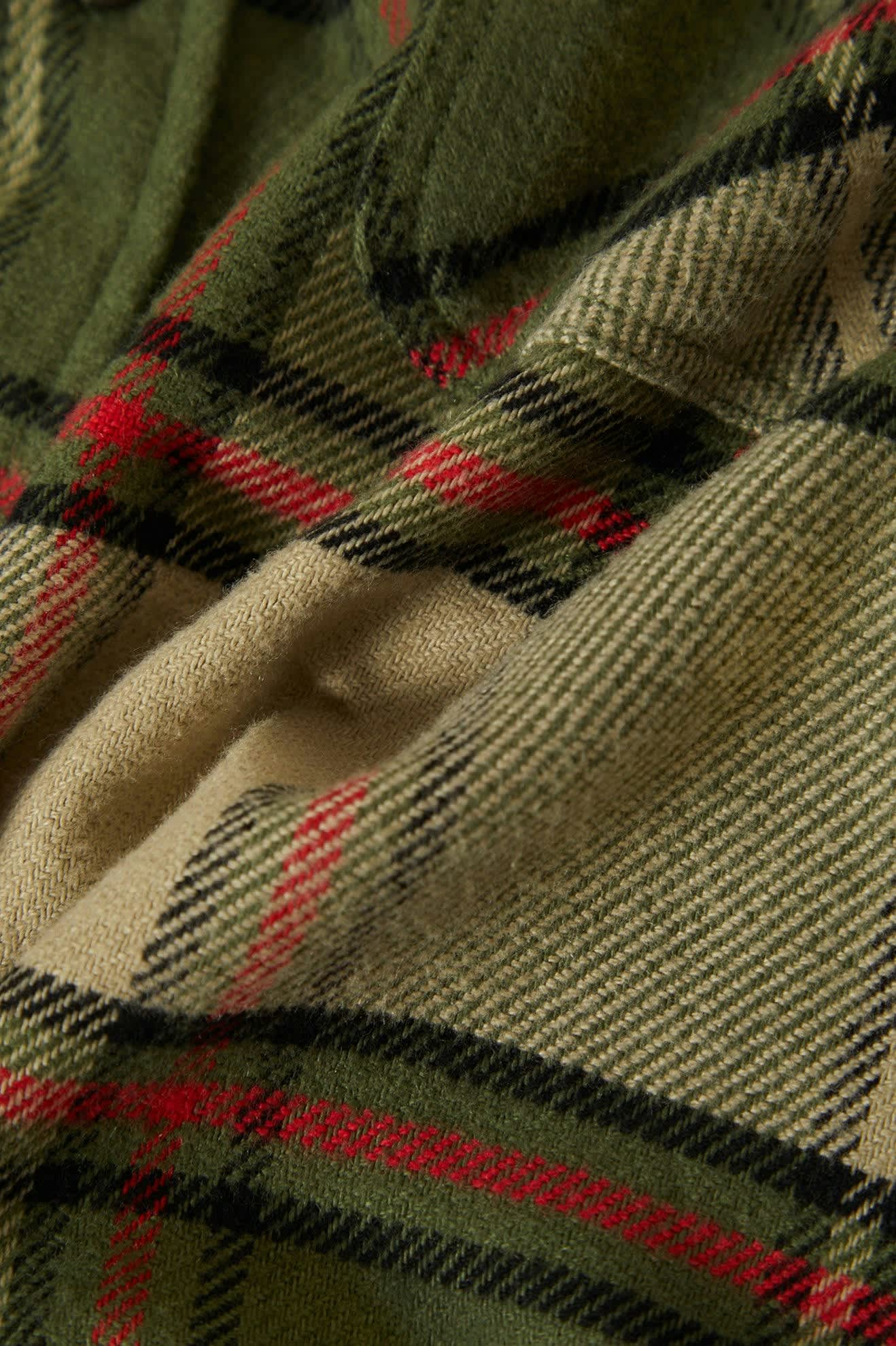 Men's Bowery L/S Flannel in the color Wild Green/Elm/Adrenaline Rush - Additional Laydown image