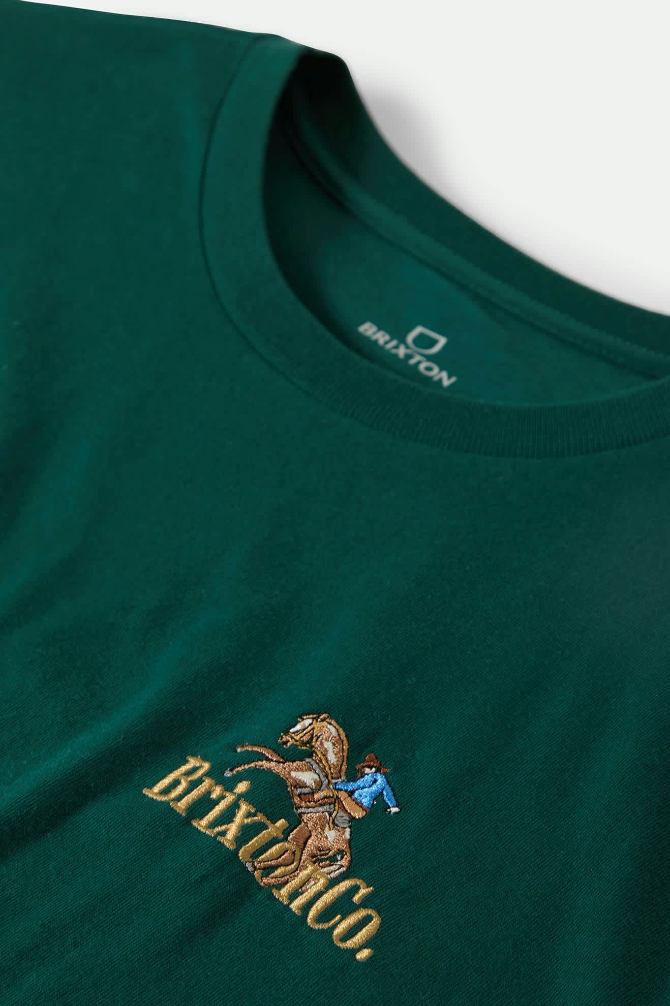 Men's Inwood S/S Standard T-Shirt in the color Deep Emerald - Additional Laydown image
