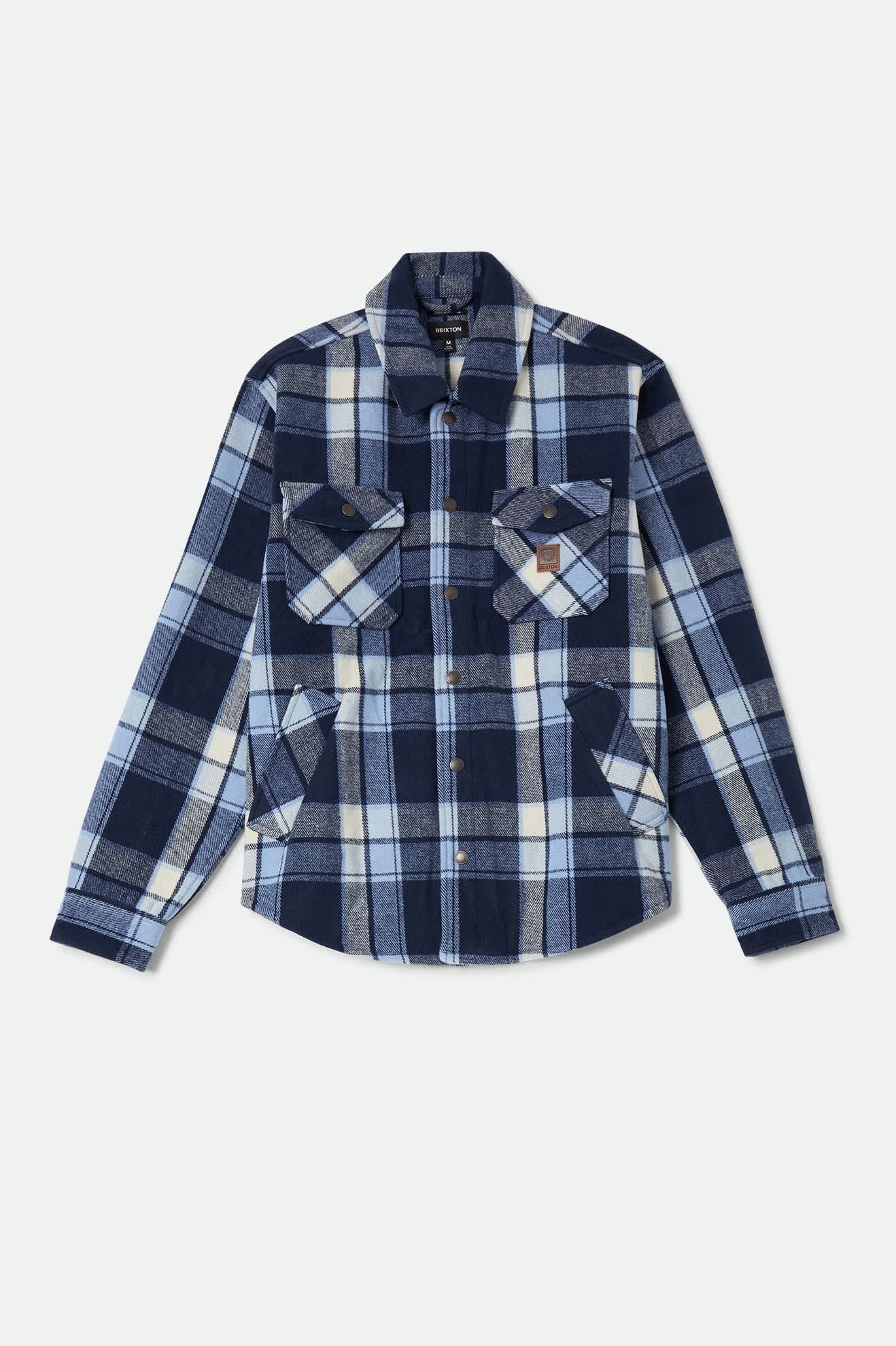 Men's Textured Durham Jacket in the color Classic Navy Plaid - Front Product Laydown Image