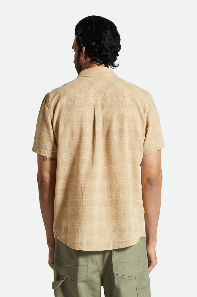 Men's Fit, Back View | Memphis Linen Blend S/S Shirt - Sand/Off White