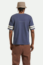 Men's Varsity Heavyweight Football T-Shirt in the color Washed Navy - Men's Back View