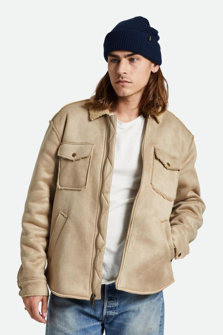 Men's Fit, Extra Shot | Durham Reserve Vegan Shearling Jacket - Sand