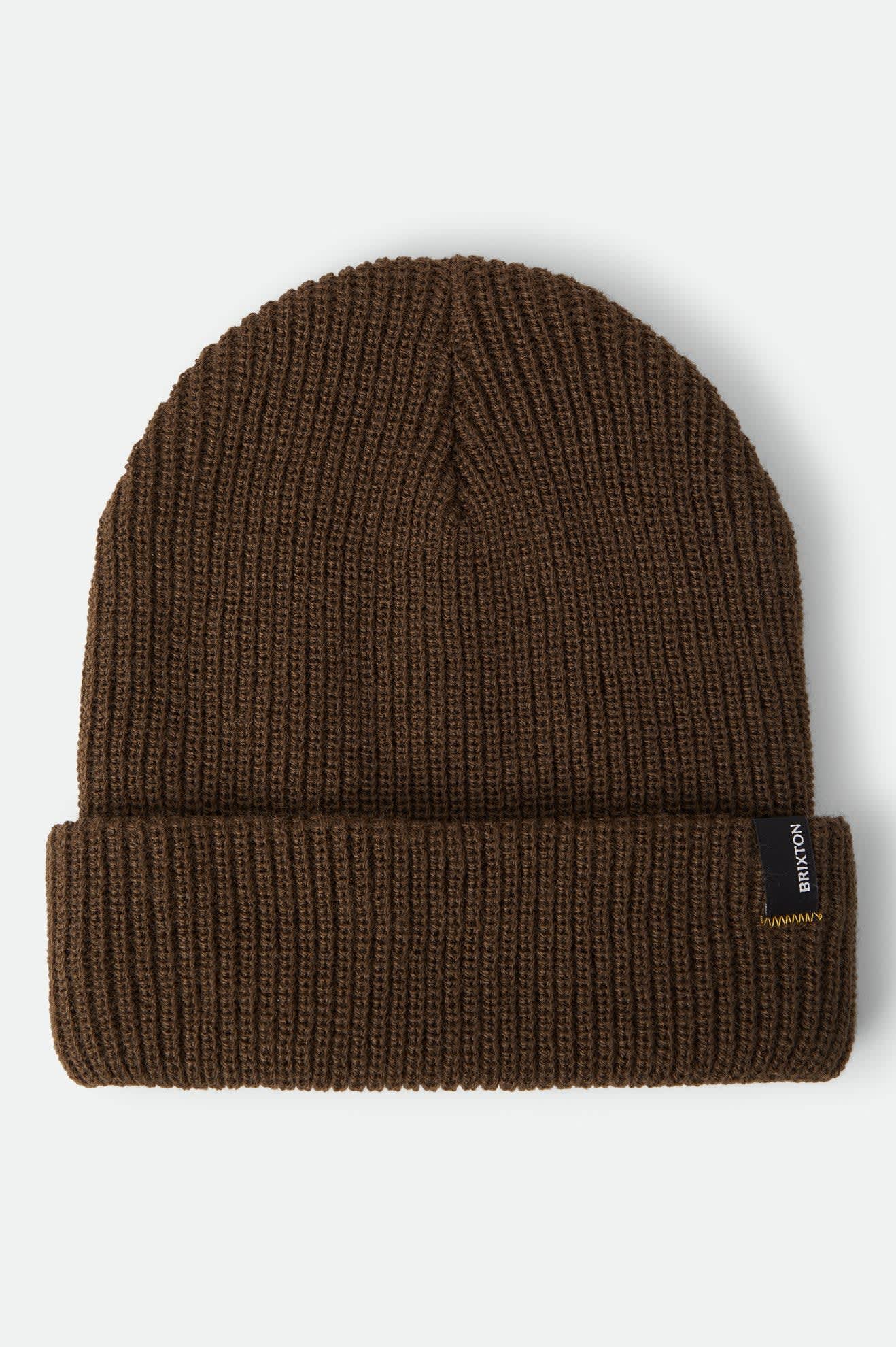 Unisex Heist Beanie in the color Walnut Brown - Front Product Laydown Image
