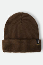 Unisex Heist Beanie in the color Walnut Brown - Front Product Laydown Image