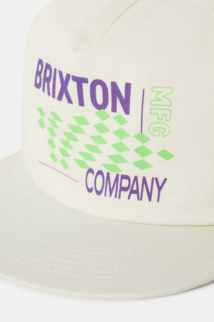 Brixton Unisex Neon Finish Line HP Snapback - White/Green/Purple | Extra Shot