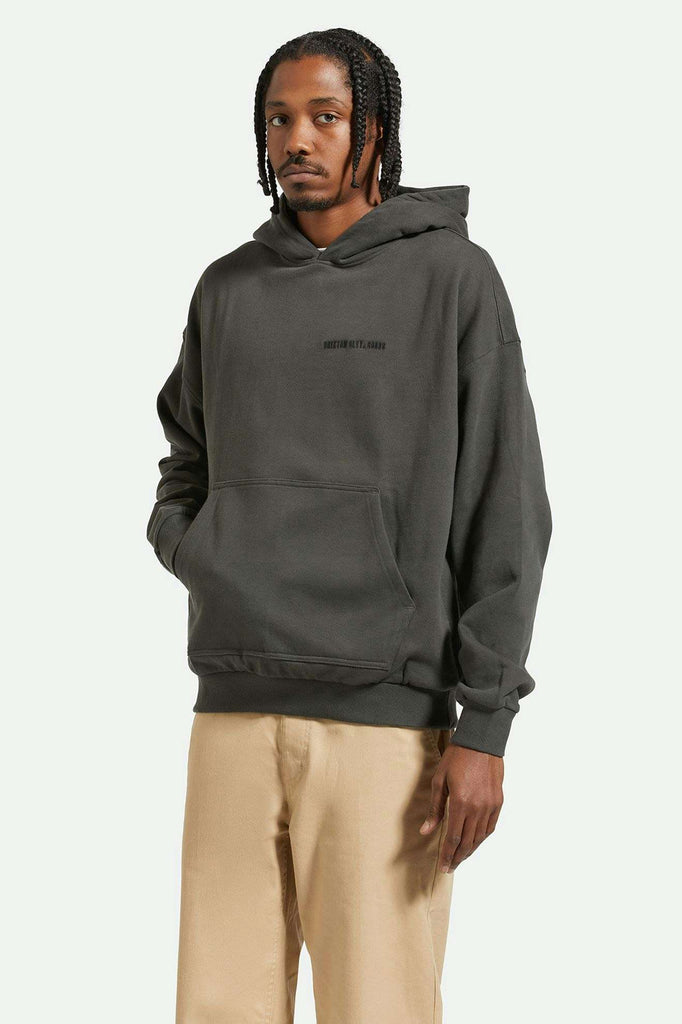 Men's Front Fit | Embroidered Heavyweight Oversized Hoodie - Washed Black