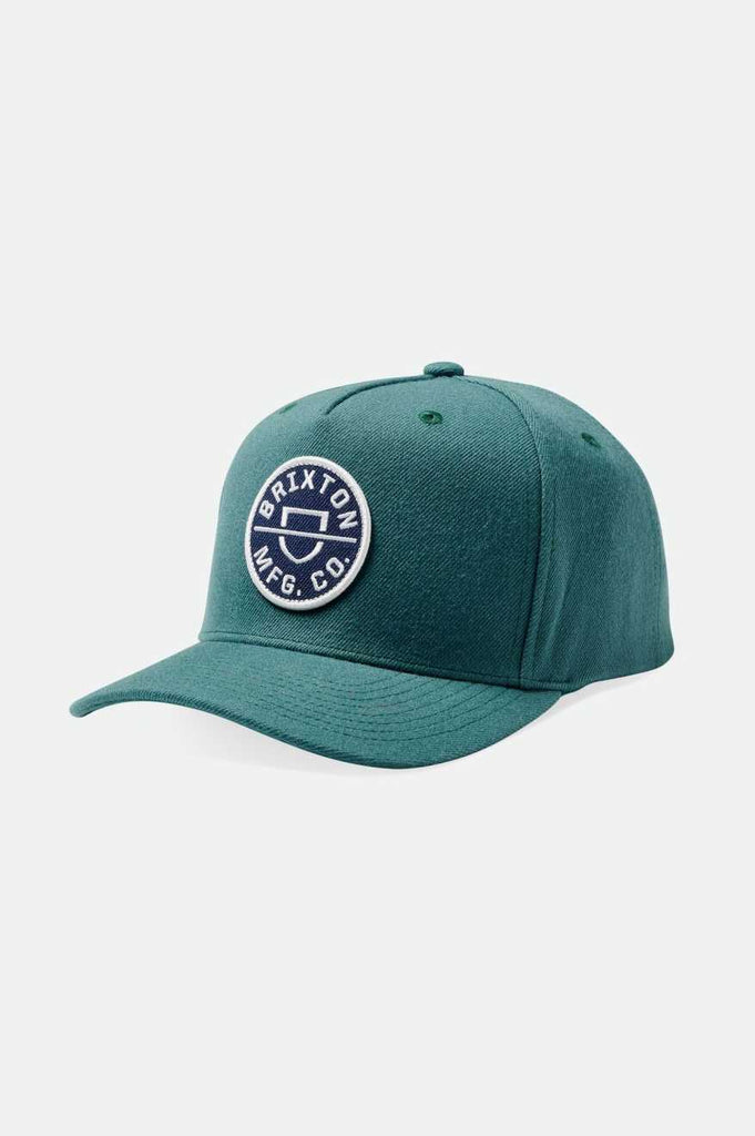 Brixton Men's Crest Netplus Snapback - Trekking Green/Washed Navy | Profile