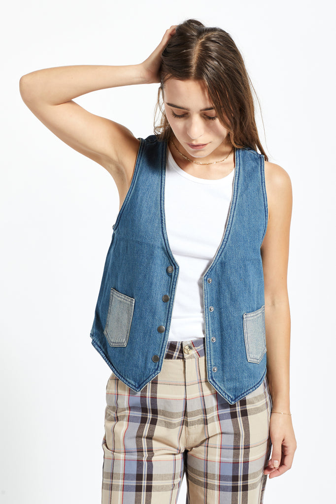 Brixton Frisco Vest - Two Tone Indigo