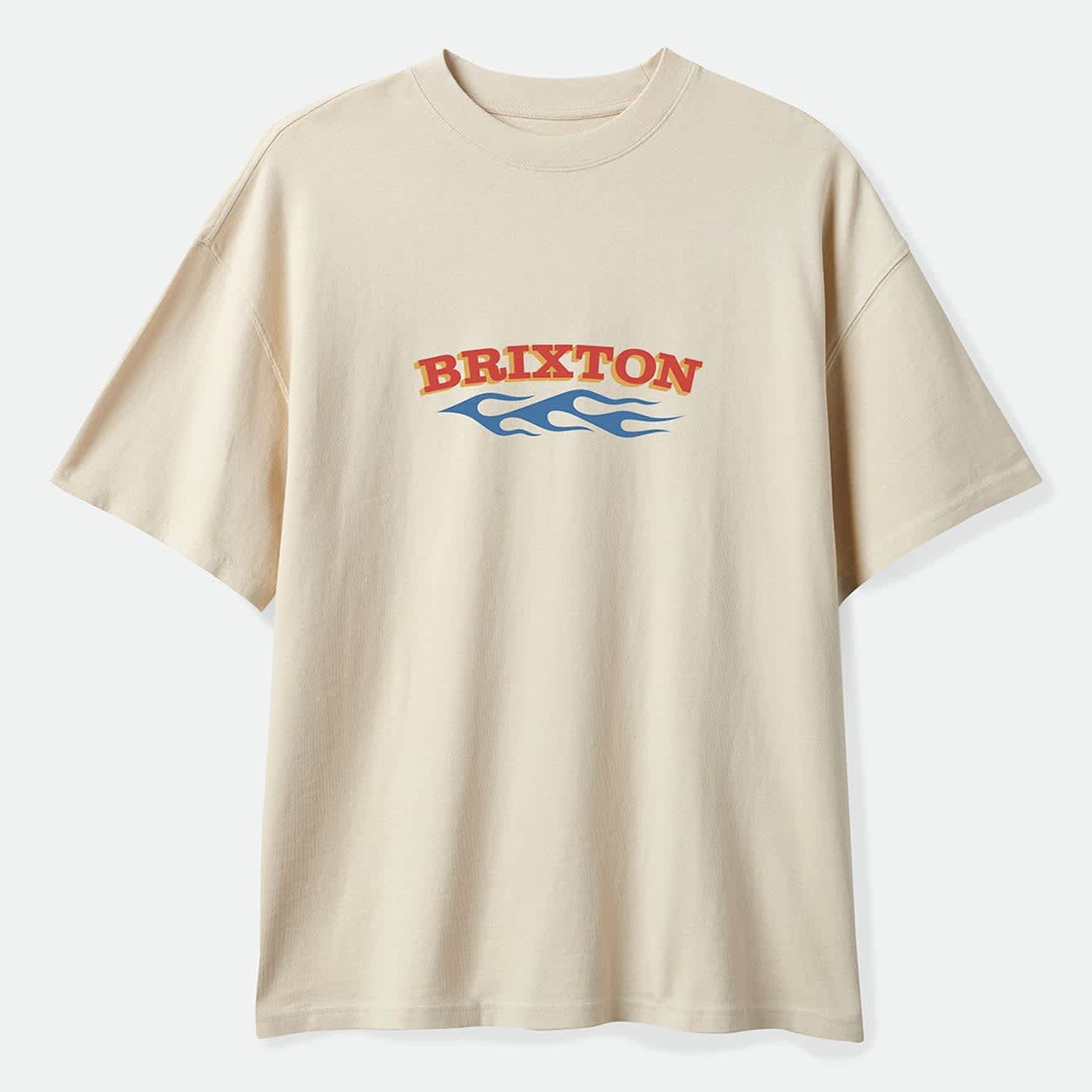 Men's Clifton Boxed Crop T-Shirt in the color Cream - Front Product Laydown Image